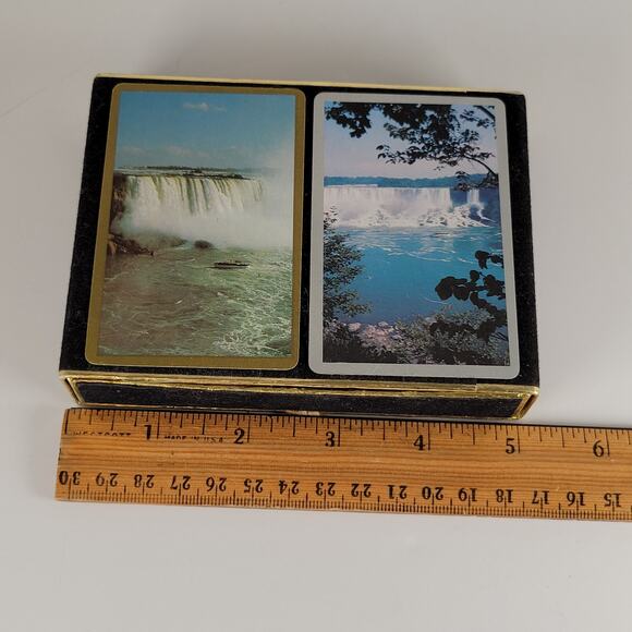 Vintage Congress Playing Cards Niagara Falls Cel-U-Tone Finish Double Deck Set - Picture 3 of 8